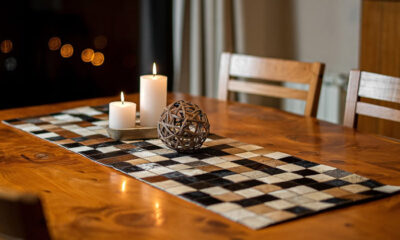 Camino de mesa de Cuero Vacuno. CAM 01