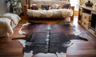 Alfombra de cuero vacuno "Tricolor". CUE 02B