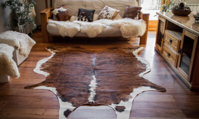 Alfombra de cuero vacuno "Hereford". CUE 02F