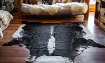 Alfombra de piel de vacuno "Salpicado". CUE 02D