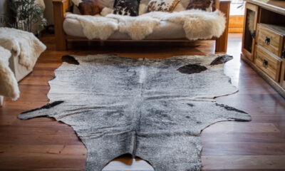 Alfombra de cuero vacuno "Gris". CUE 02E