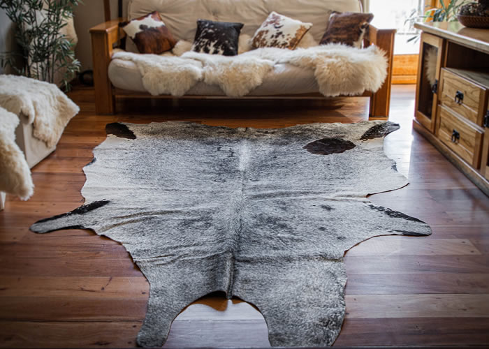 Alfombra de cuero vacuno "Gris". CUE 02E - Imagen 2