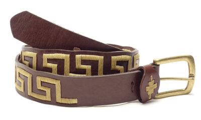 Cinturón" Bordado Griego Marrón". CIN 21