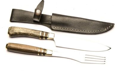 Juego "Cuchillo y Tenedor en Madera Embutido Grande". CUCH 61