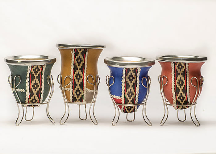 Mate de "Calabaza con Pié", cuero o pelo. MAT 03 - Imagen 3