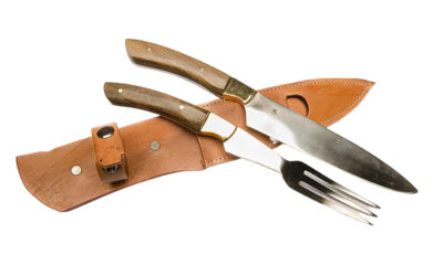 Juego" Cuchillo, Tenedor en Madera Grande ". CUCH 42